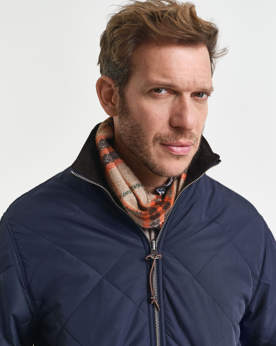 giacca reversibile con collo alto - blu sera