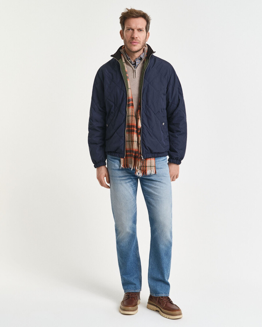 giacca reversibile con collo alto - blu sera