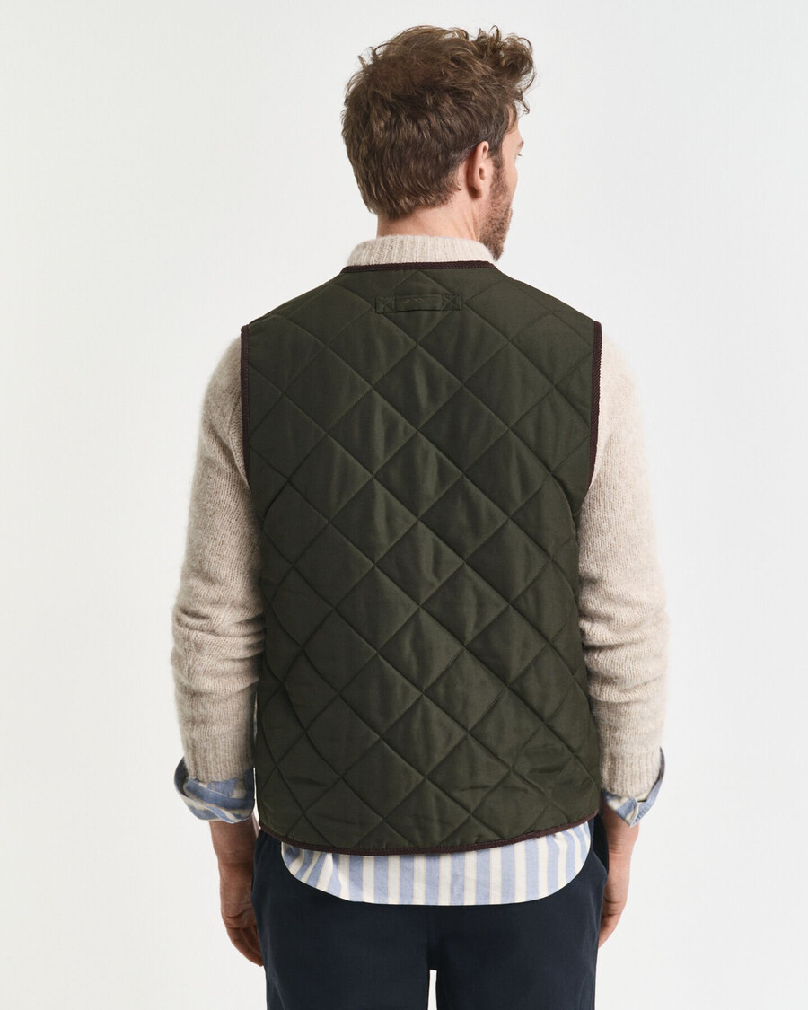 gilet trapuntato - verde muschio scuro