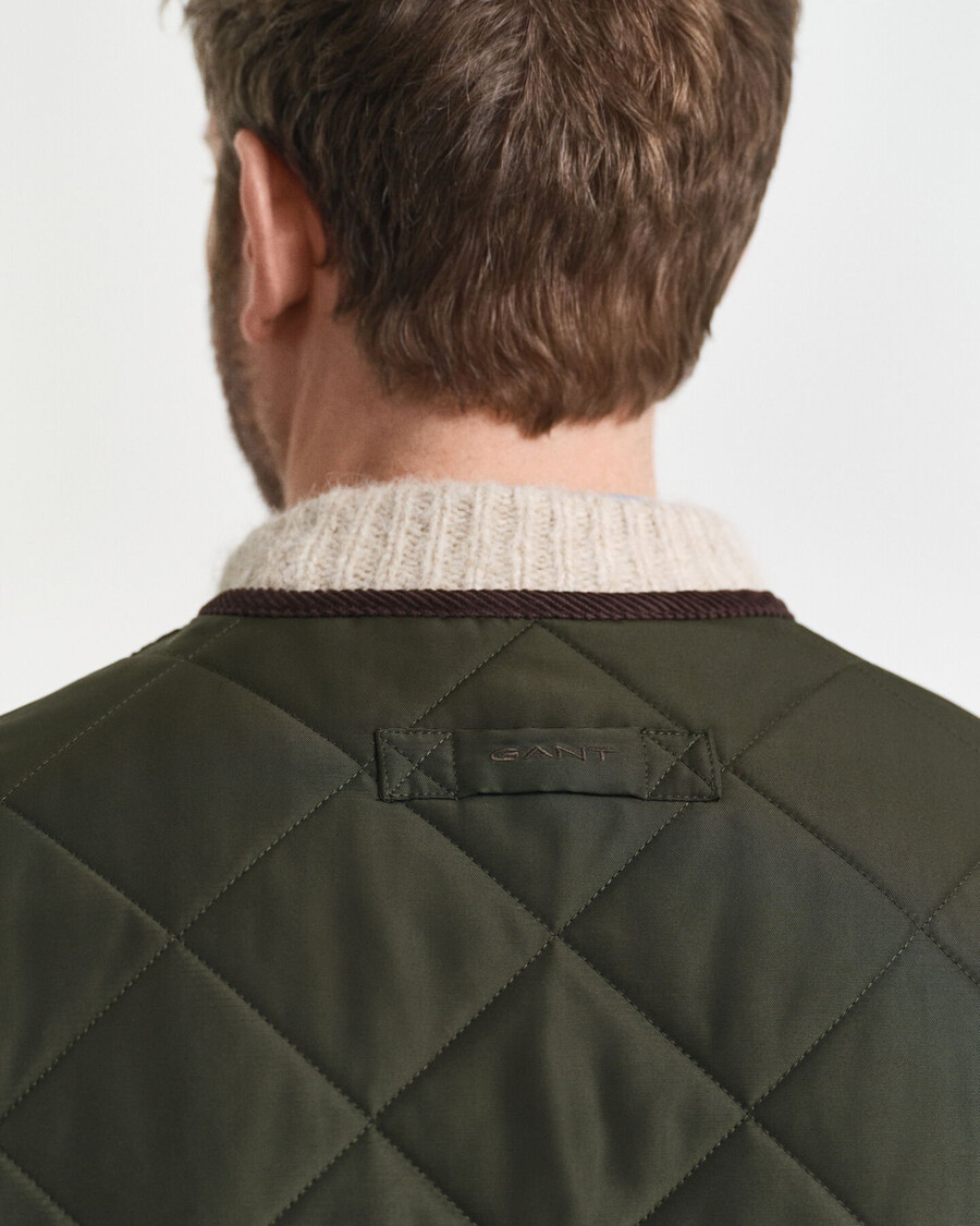 gilet trapuntato - verde muschio scuro