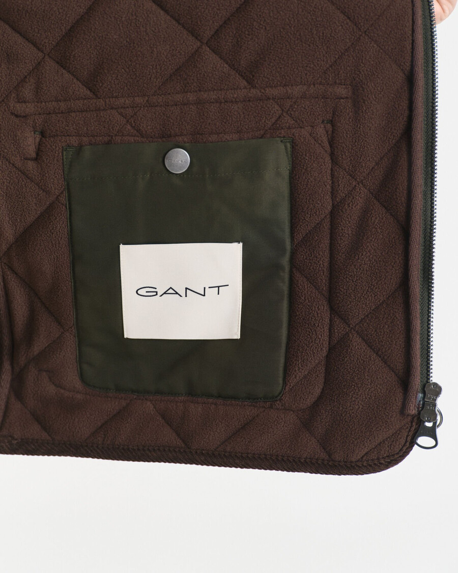 gilet trapuntato - verde muschio scuro