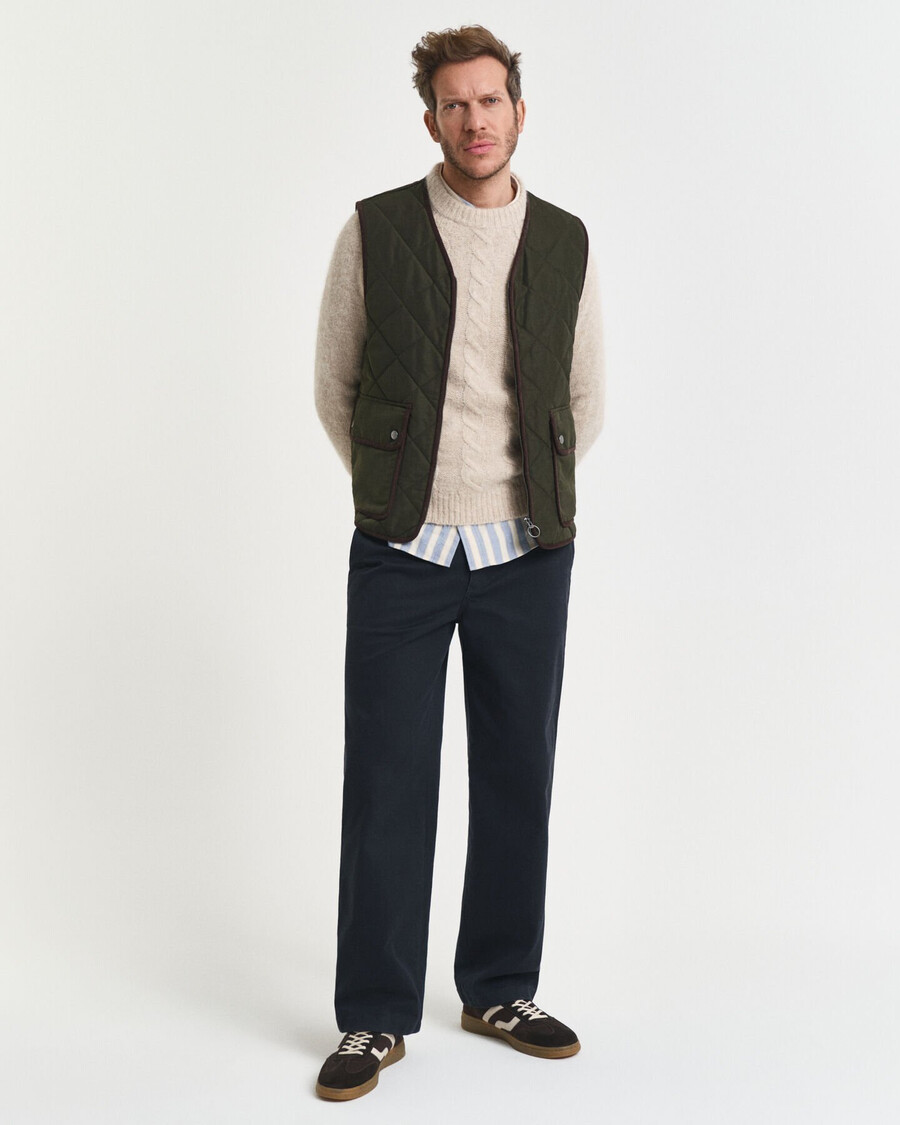 gilet trapuntato - verde muschio scuro