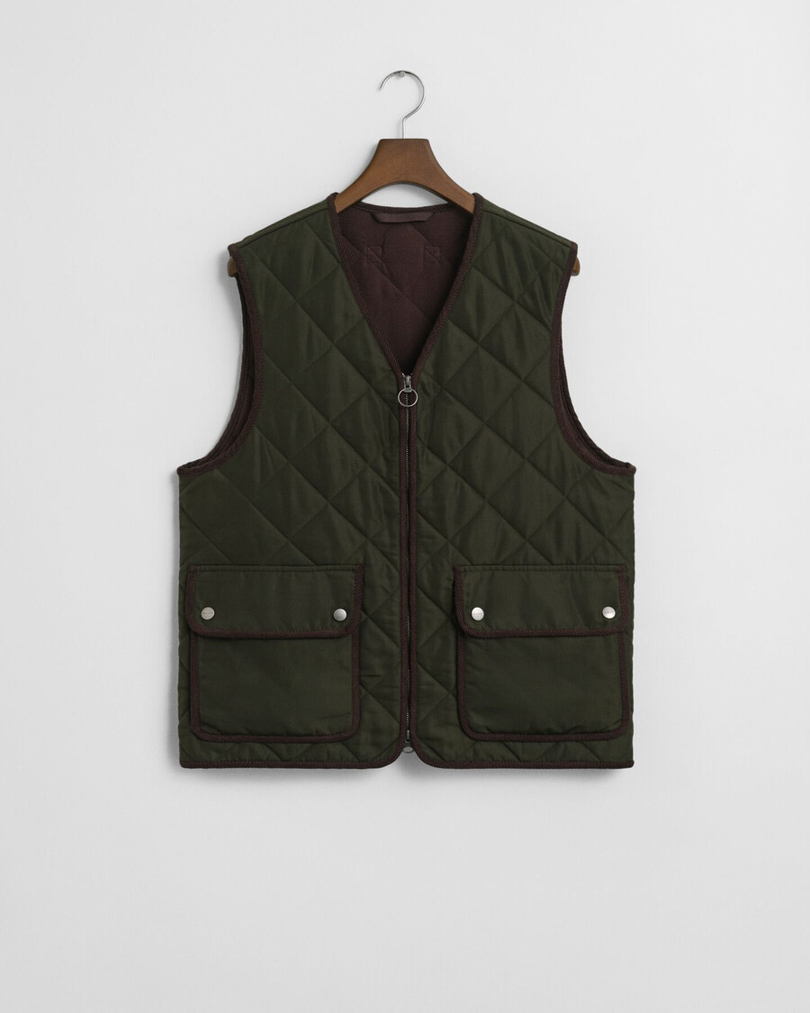 gilet trapuntato - verde muschio scuro