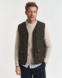 gilet trapuntato - verde muschio scuro