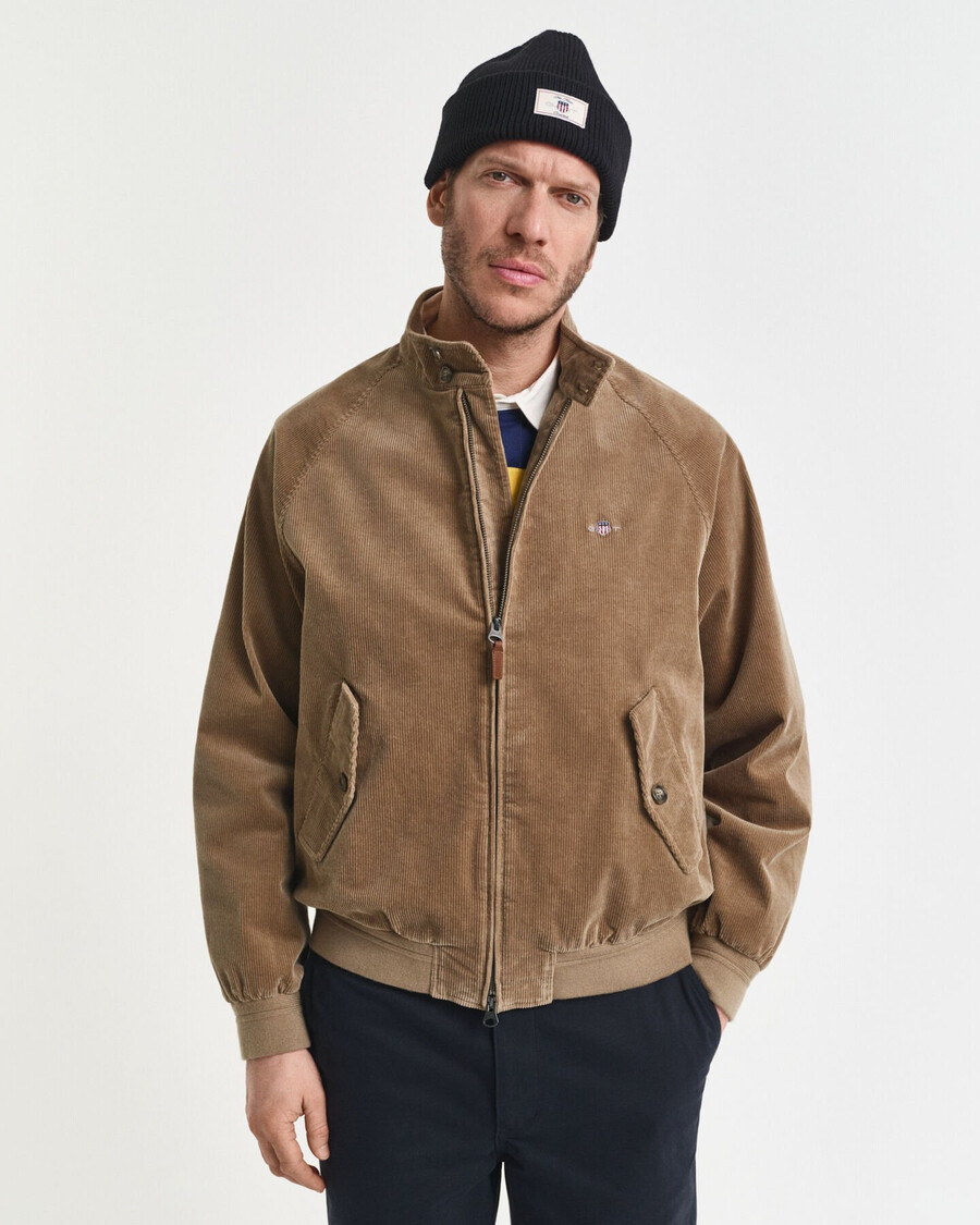 giacca harrington in velluto a coste - talpa chiaro