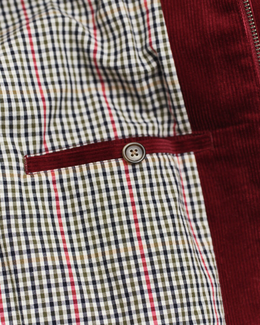 giacca harrington in velluto a coste - rosso arricciato