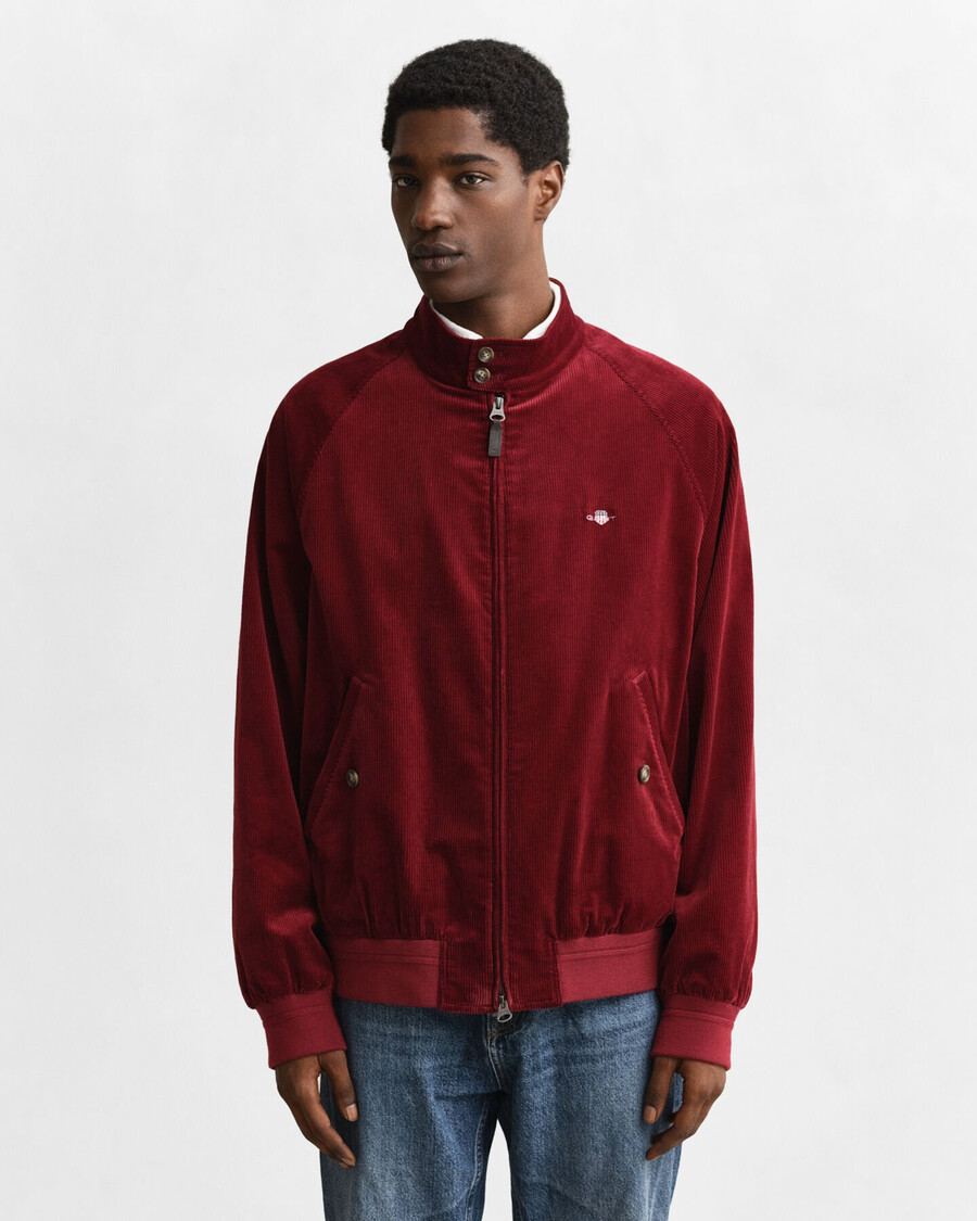 giacca harrington in velluto a coste - rosso arricciato