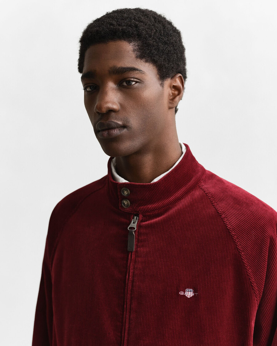 giacca harrington in velluto a coste - rosso arricciato