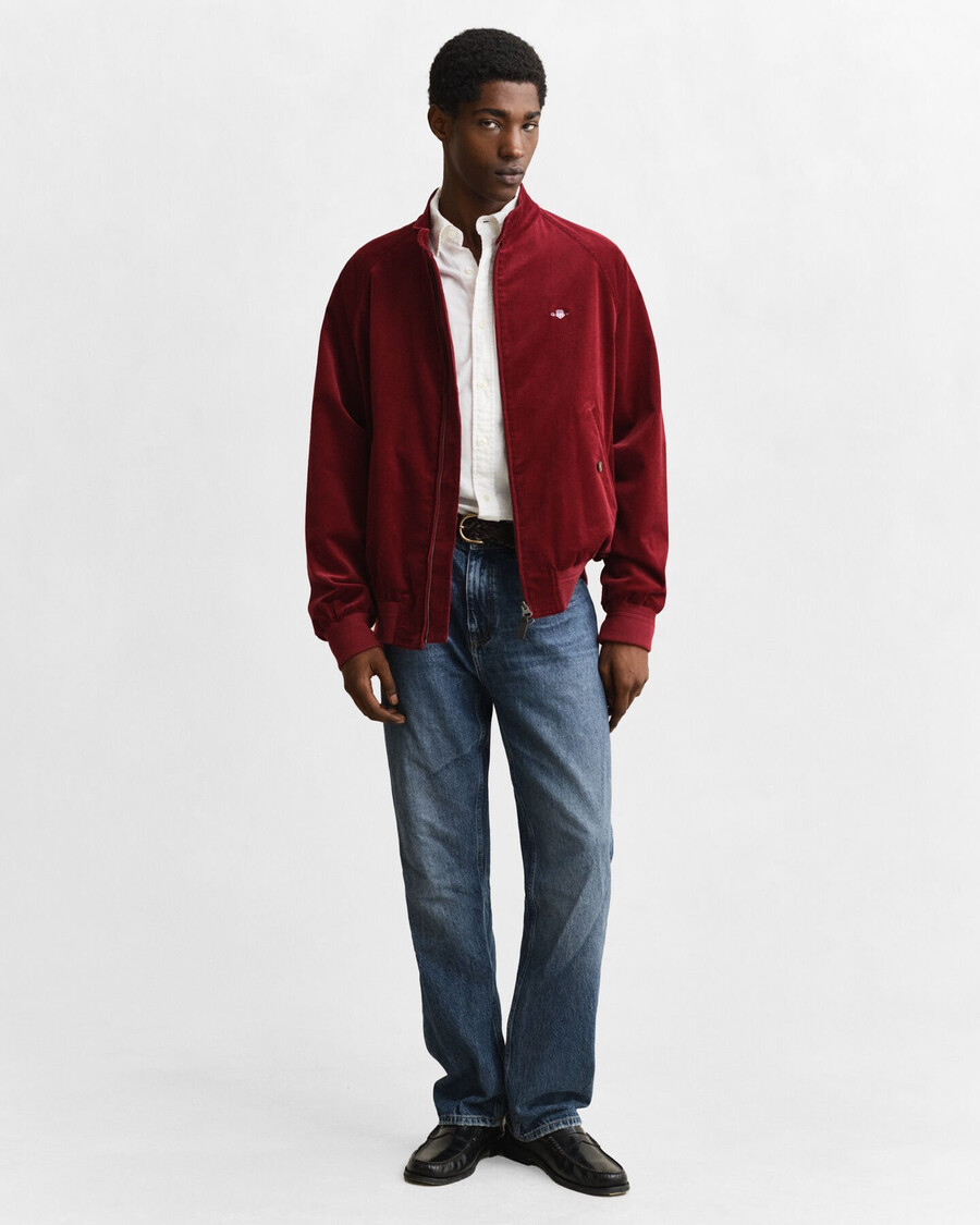 giacca harrington in velluto a coste - rosso arricciato