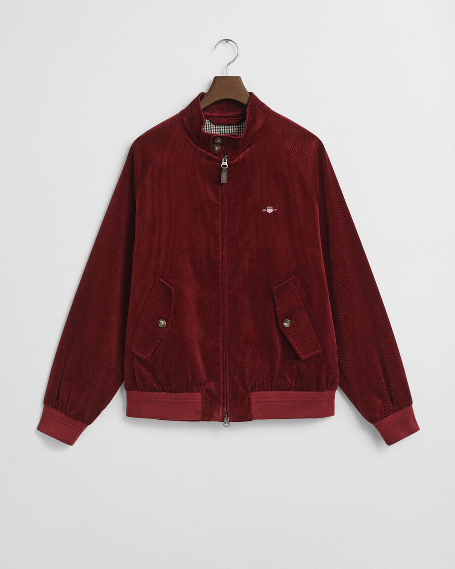 giacca harrington in velluto a coste - rosso arricciato