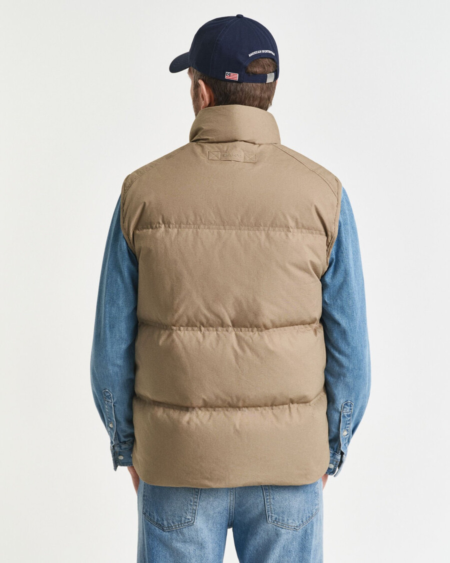 gilet imbottito in cotone medio - talpa chiaro