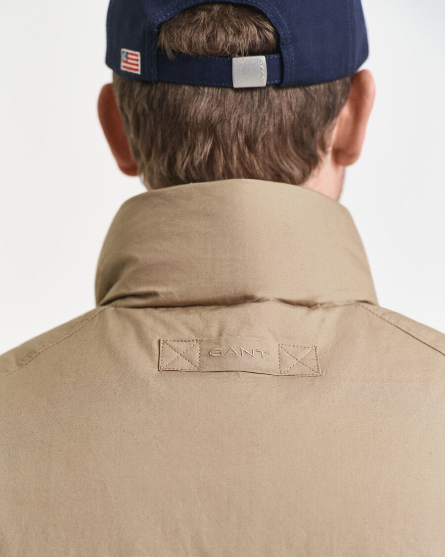 gilet imbottito in cotone medio - talpa chiaro
