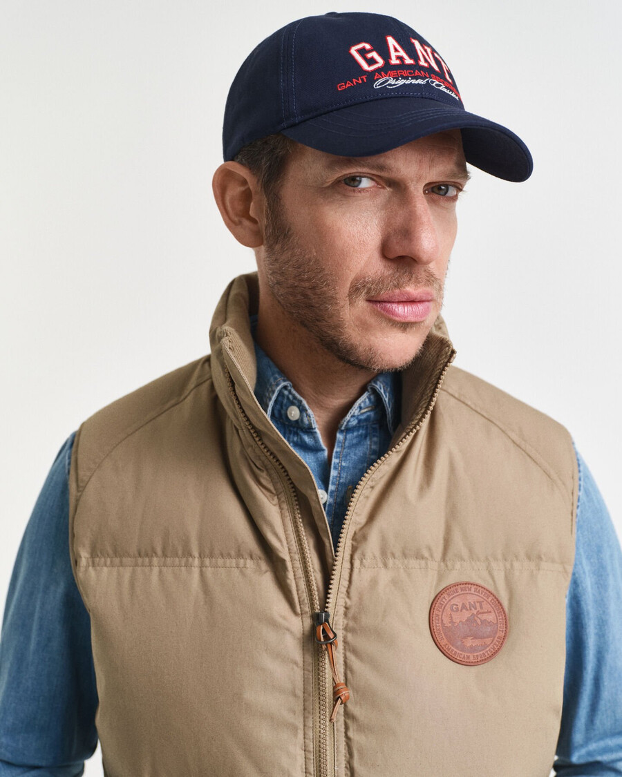 gilet imbottito in cotone medio - talpa chiaro