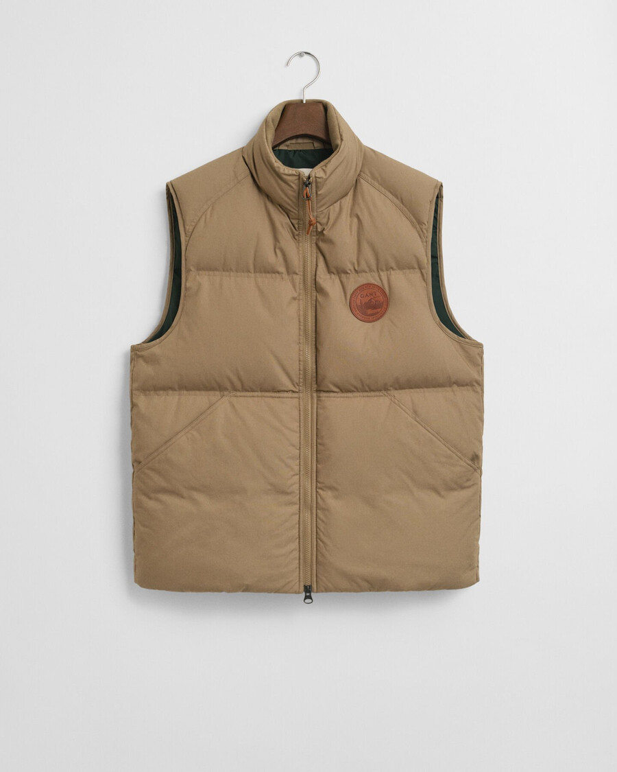 gilet imbottito in cotone medio - talpa chiaro