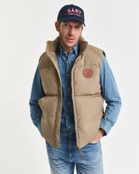 gilet imbottito in cotone medio - talpa chiaro