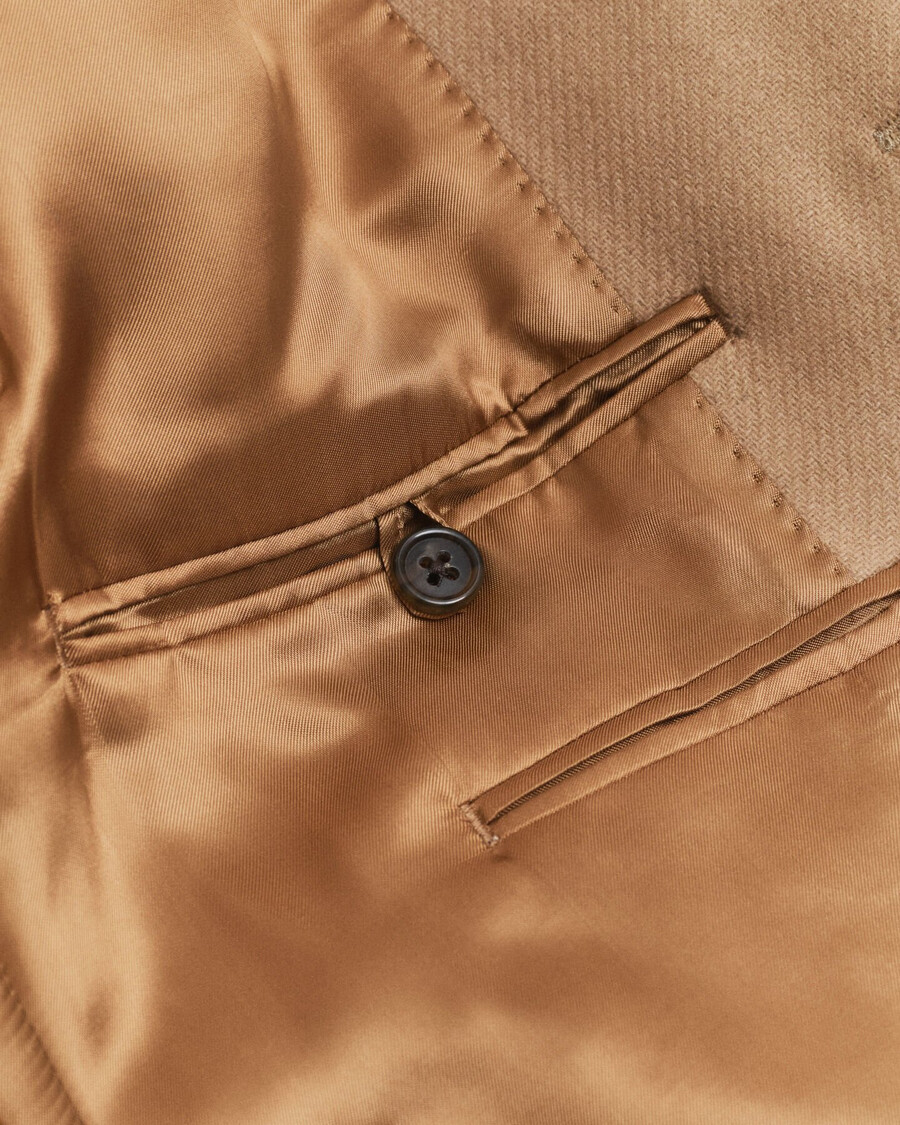 cappotto classico in lana - beige senape