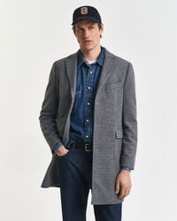cappotto in lana bicolore - nero