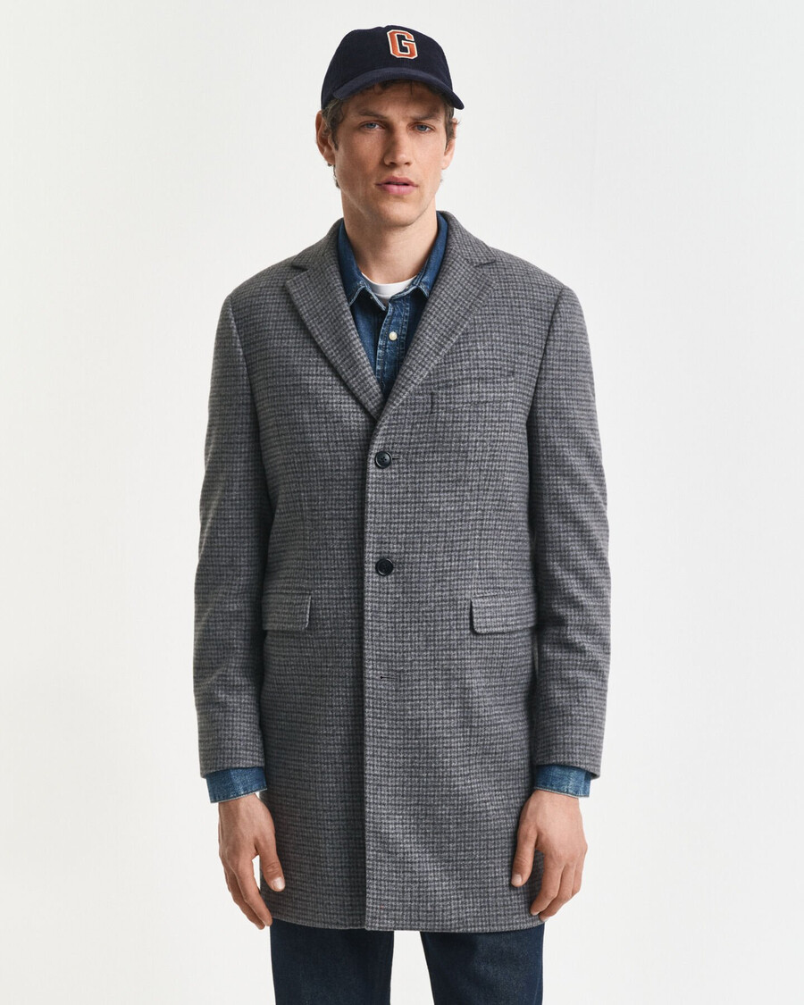 cappotto in lana bicolore - nero