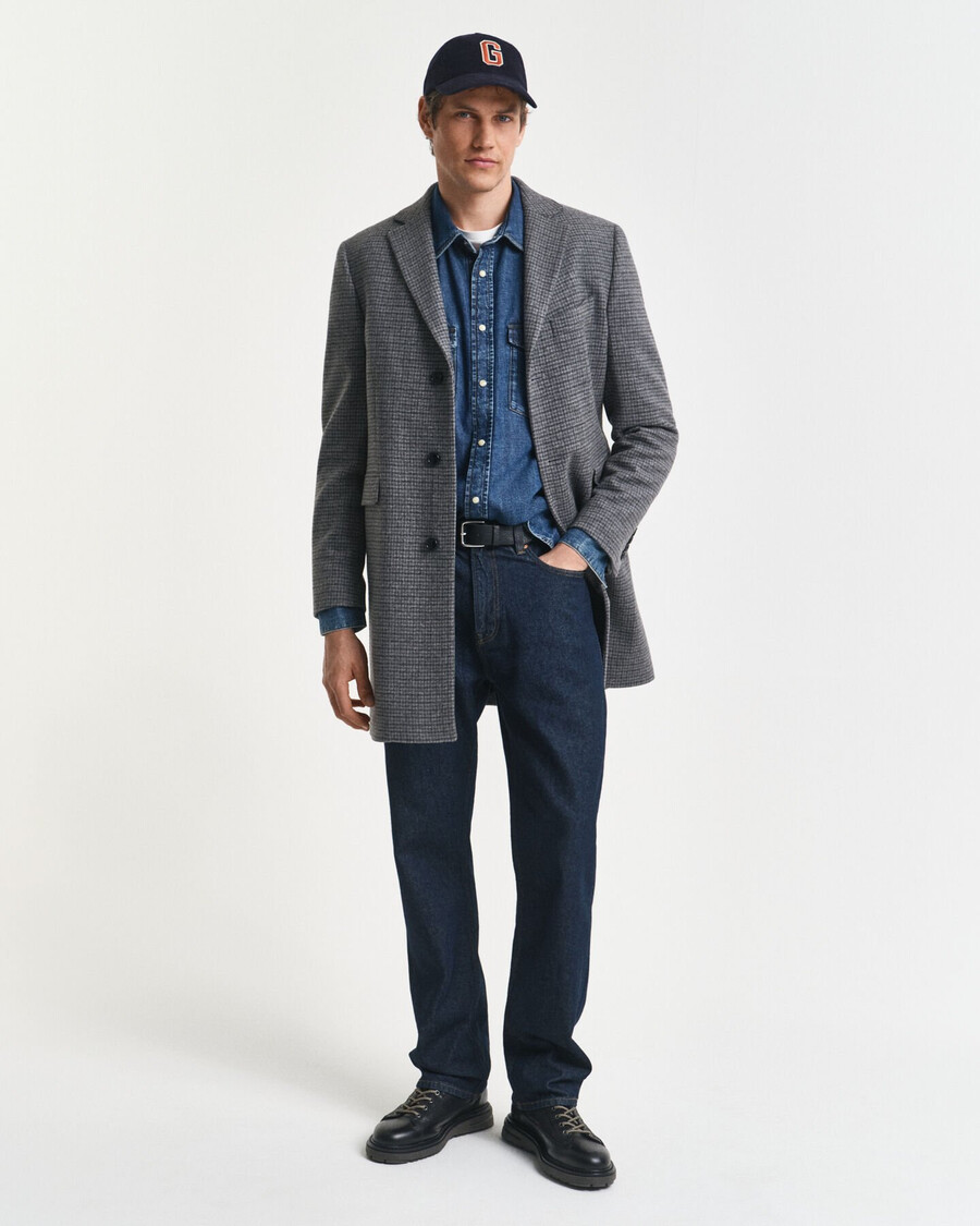 cappotto in lana bicolore - nero