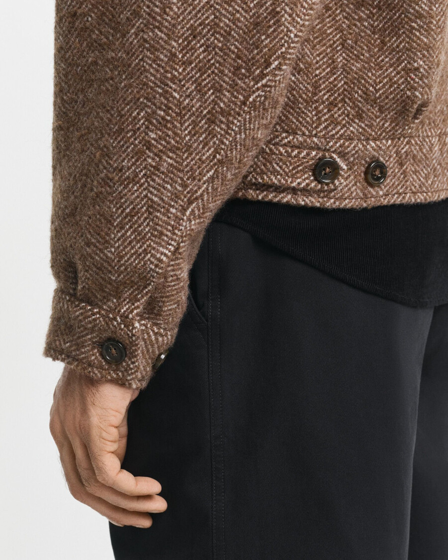 giacca harrington in lana - cachi caldo