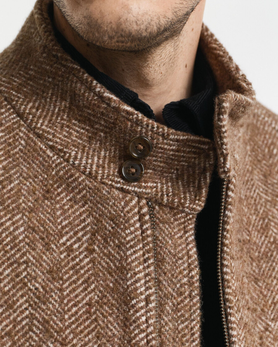 giacca harrington in lana - cachi caldo