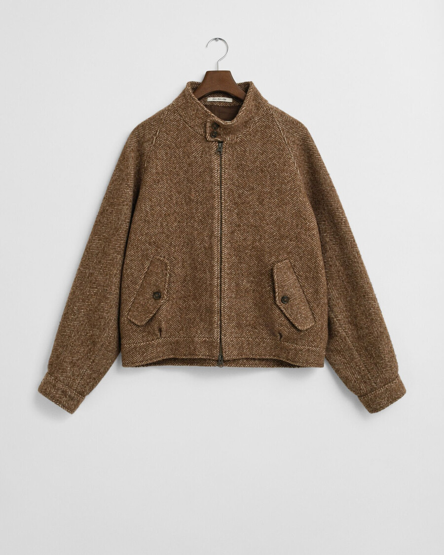 giacca harrington in lana - cachi caldo