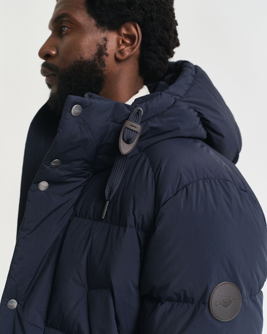 parka imbottito in piuma - blu sera