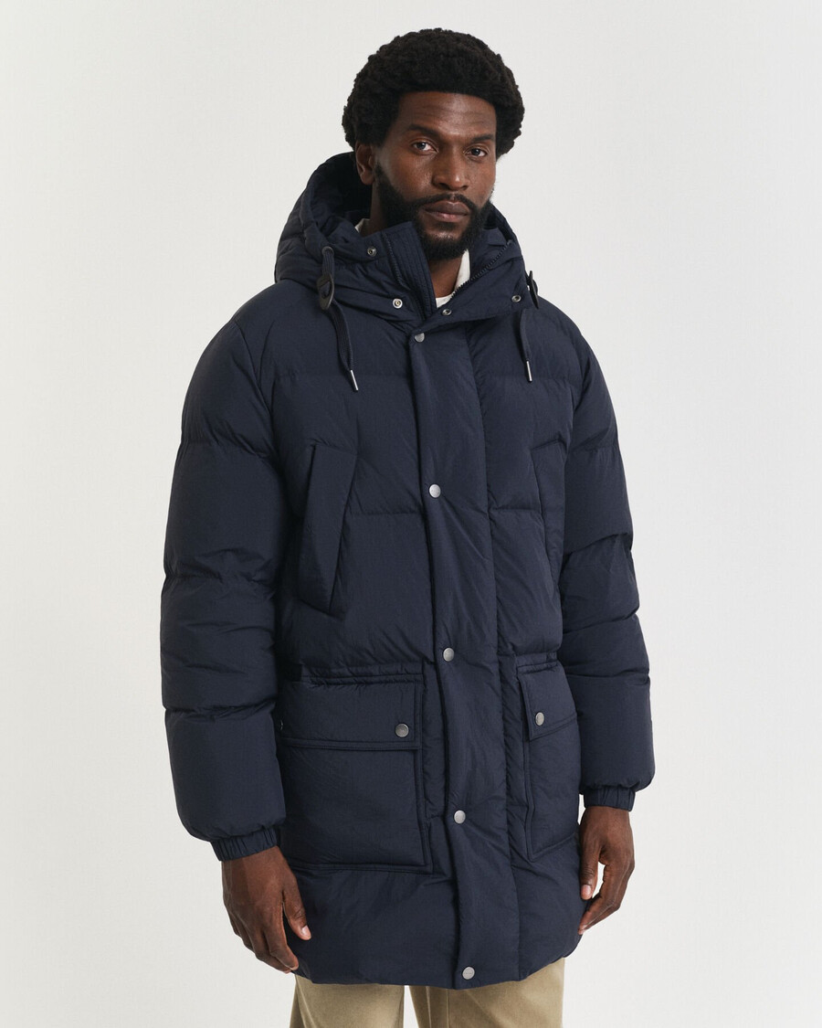 parka imbottito in piuma - blu sera