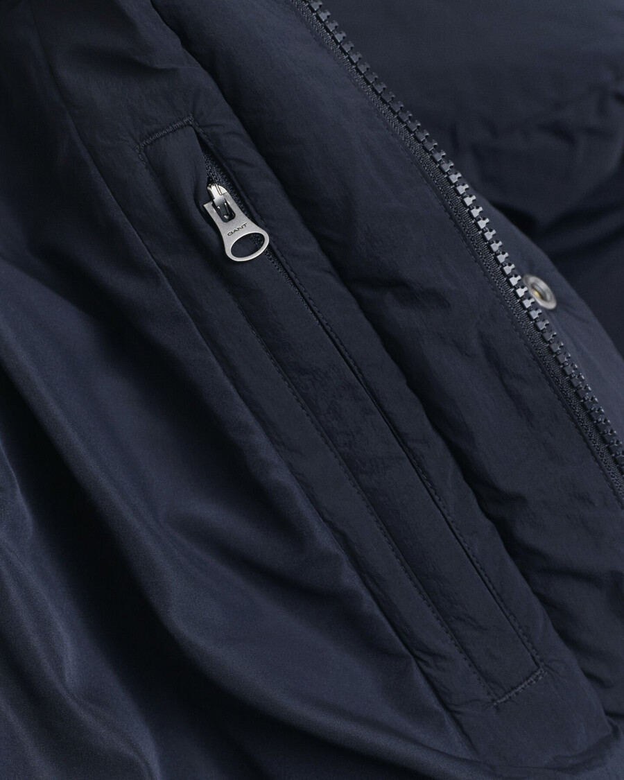 parka imbottito in piuma - blu sera