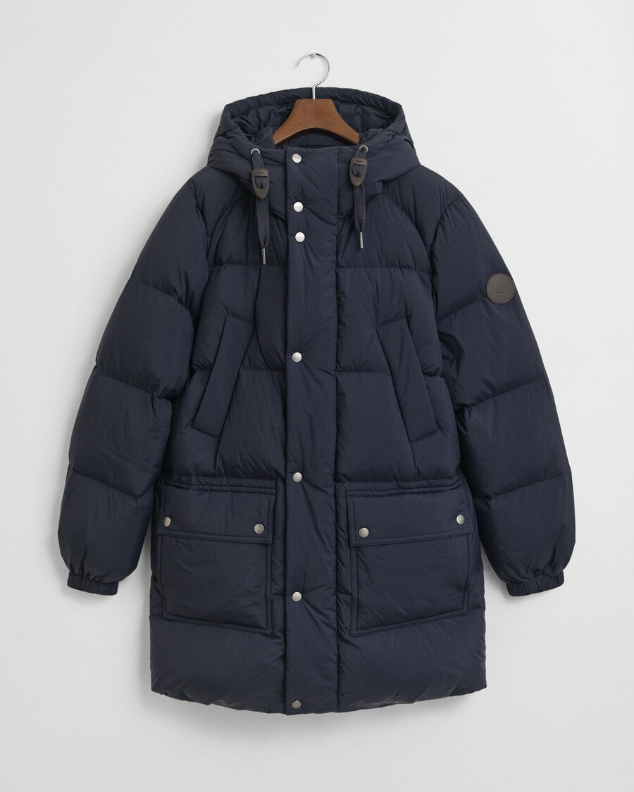 parka imbottito in piuma - blu sera