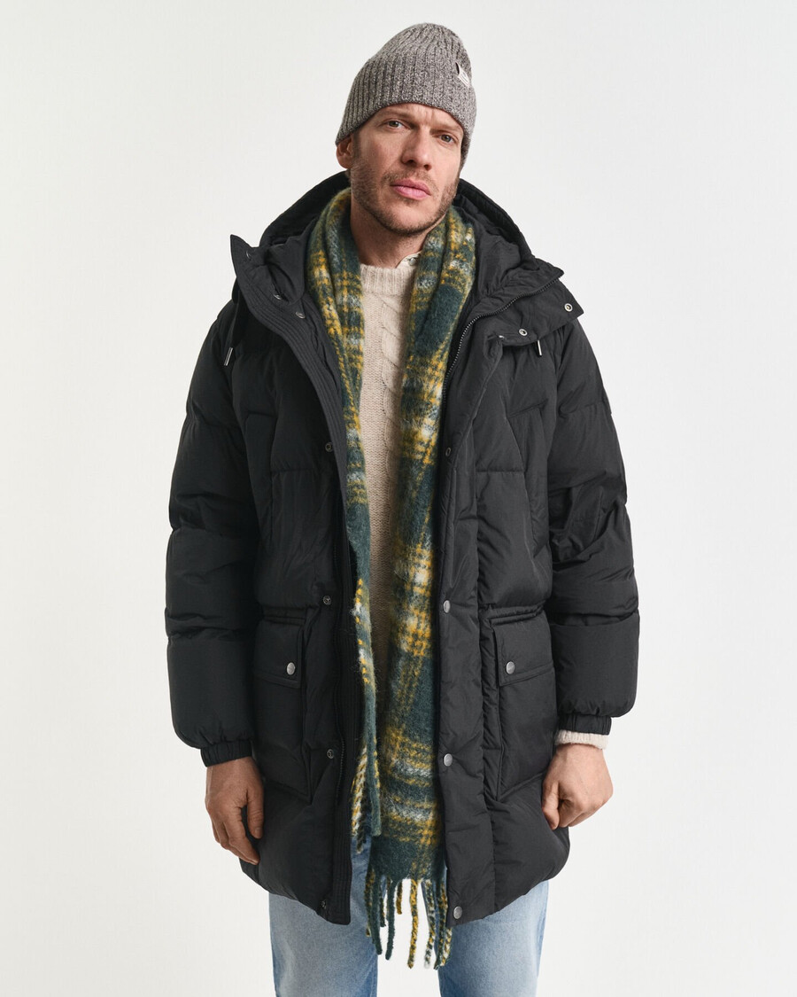 parka imbottito in piuma - nero