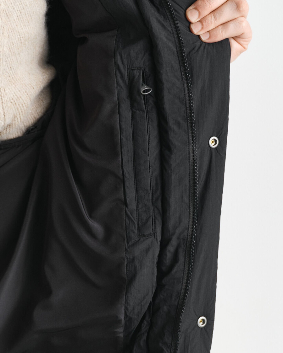 parka imbottito in piuma - nero