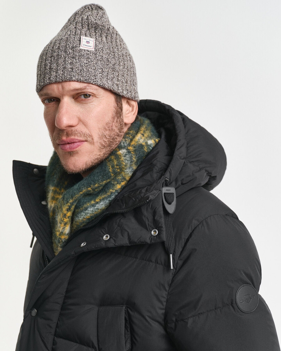 parka imbottito in piuma - nero