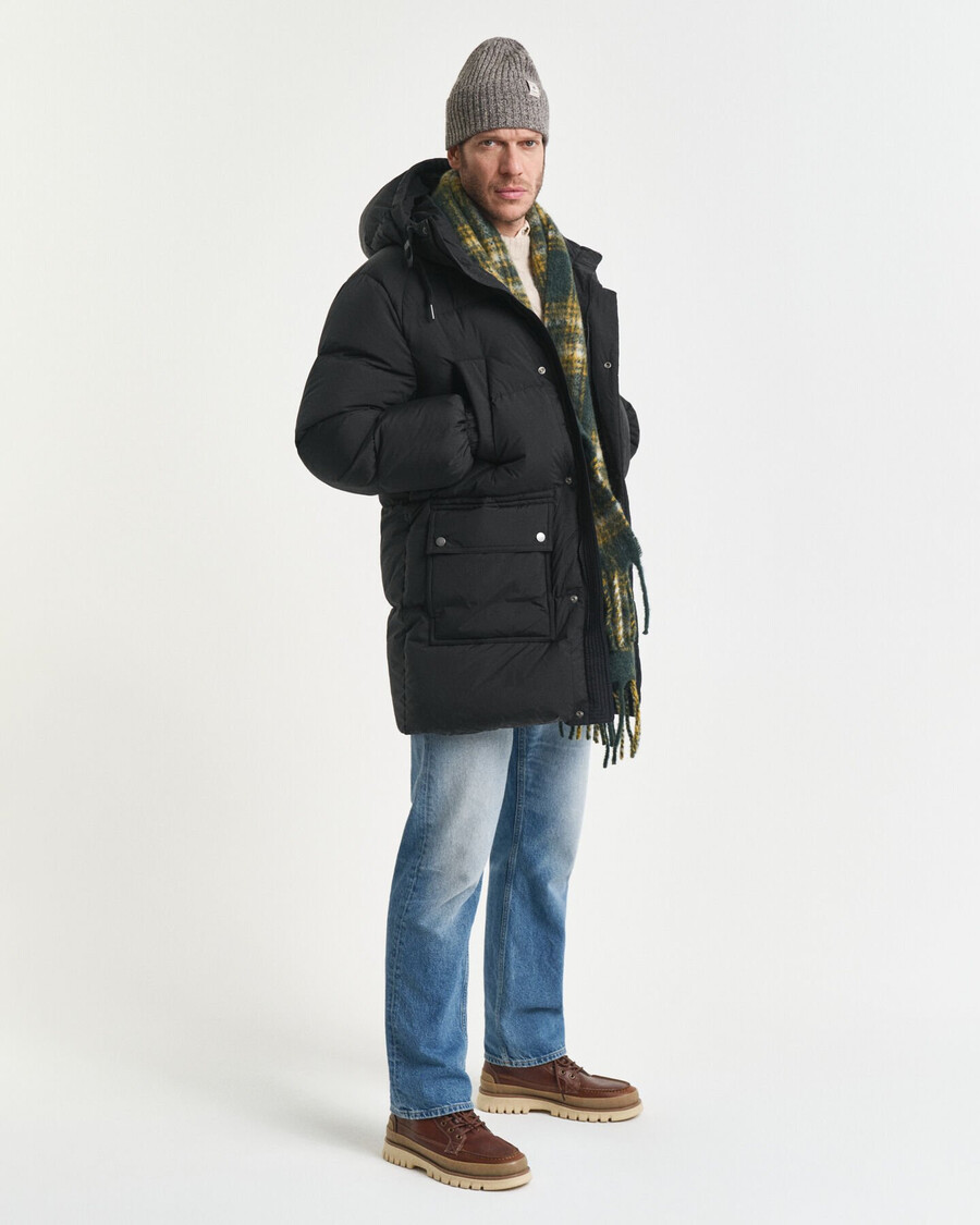 parka imbottito in piuma - nero