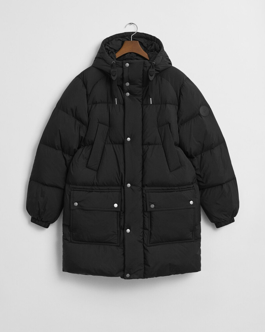 parka imbottito in piuma - nero