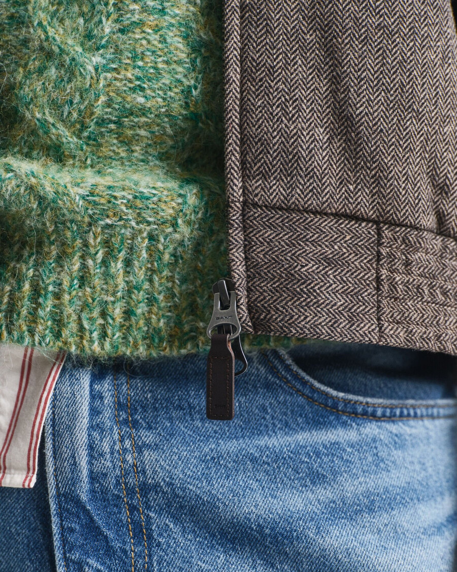 giacca harrington in misto lana - cachi caldo