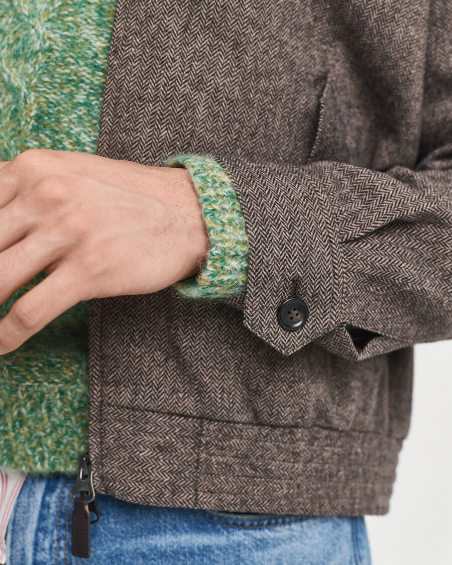 giacca harrington in misto lana - cachi caldo