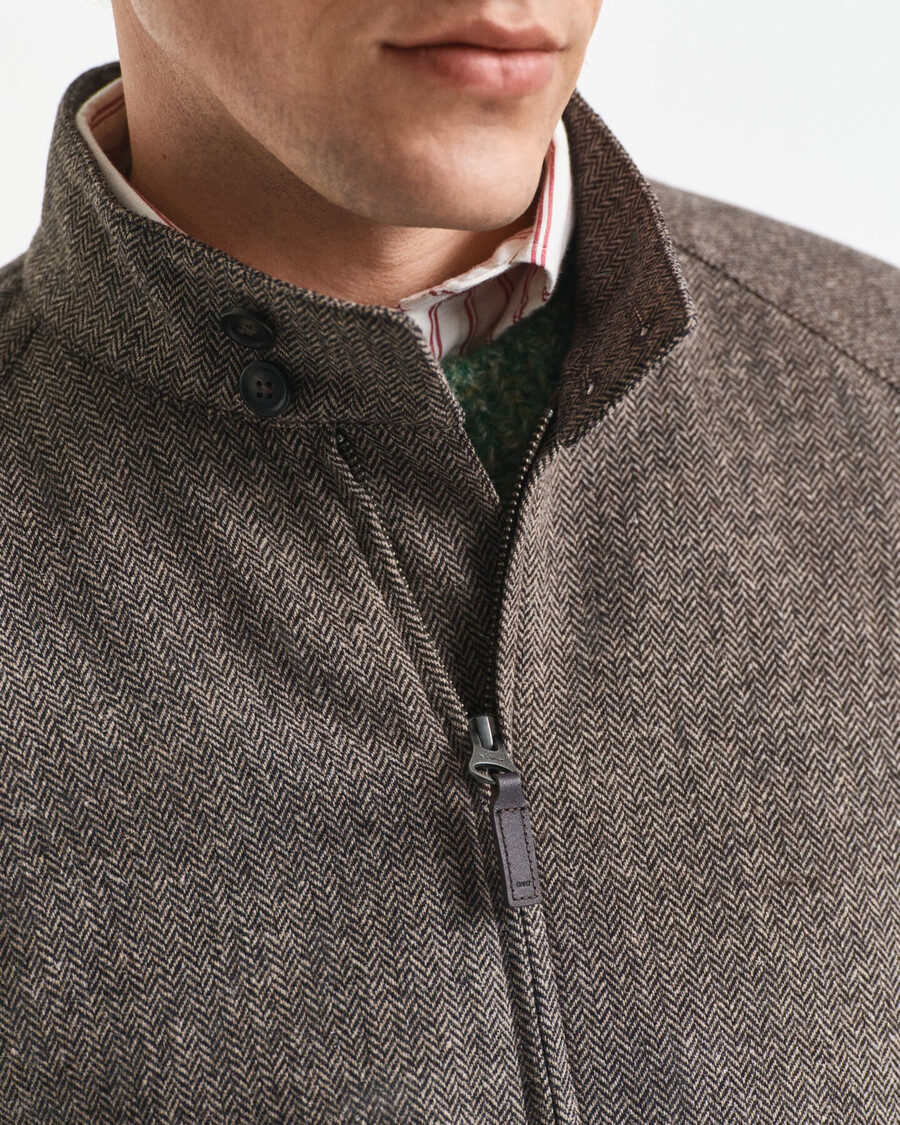 giacca harrington in misto lana - cachi caldo