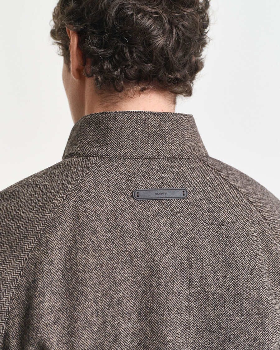 giacca harrington in misto lana - cachi caldo