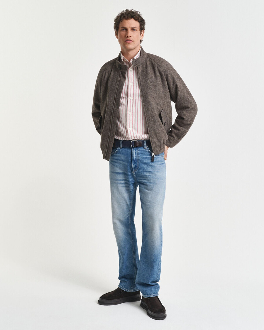 giacca harrington in misto lana - cachi caldo