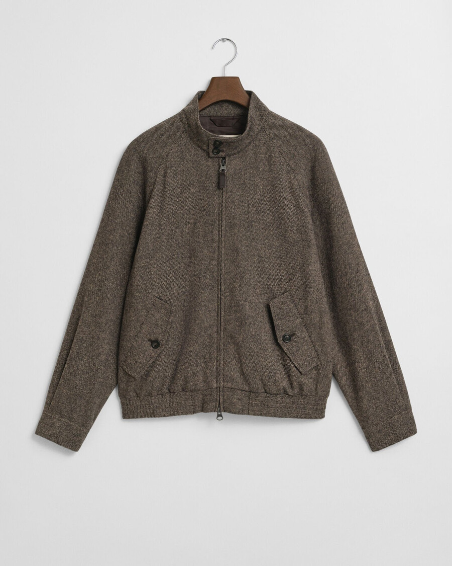 giacca harrington in misto lana - cachi caldo