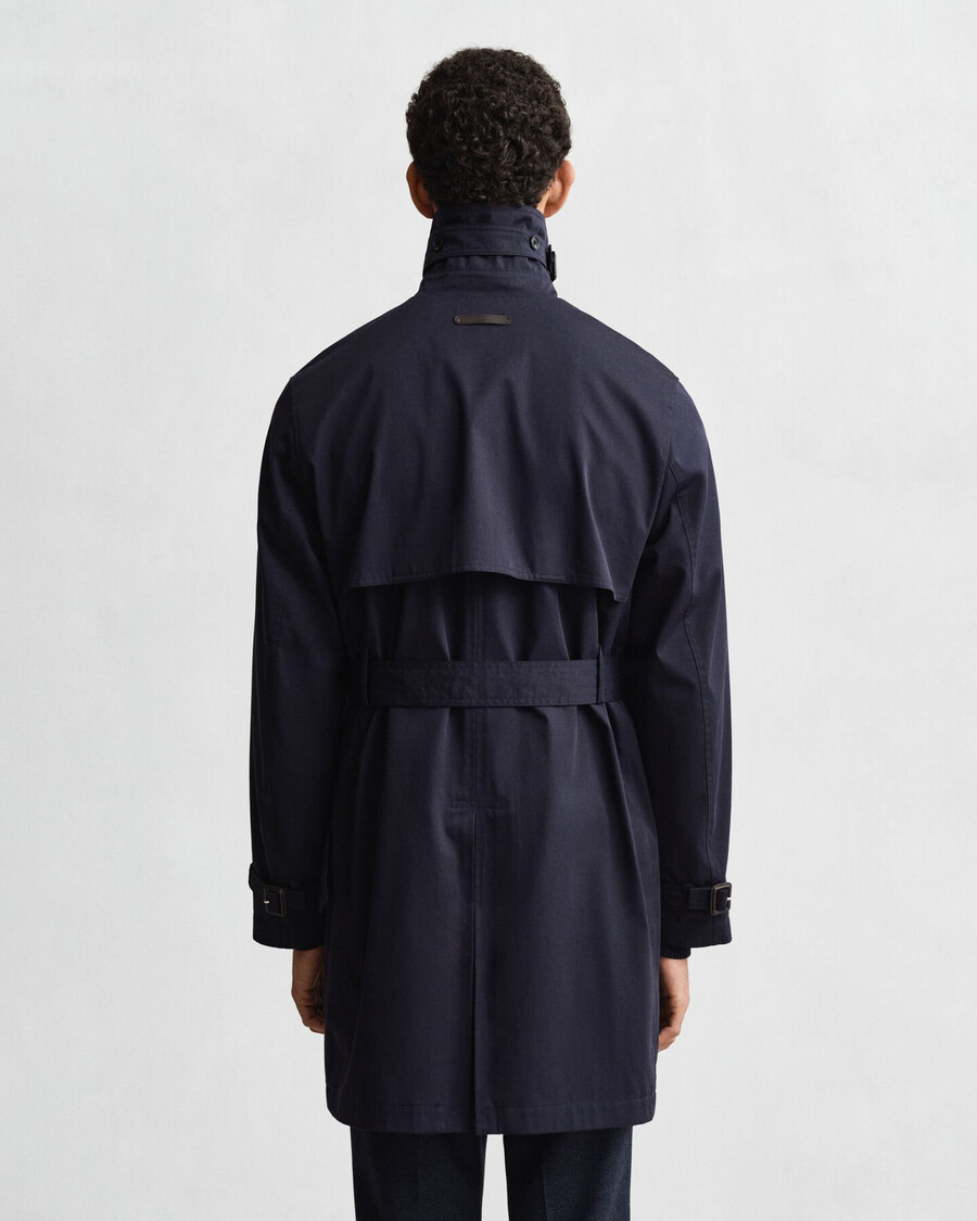 trench in misto cotone - blu sera