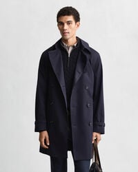 trench in misto cotone - blu sera