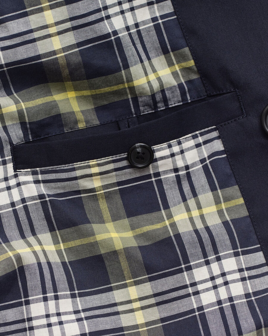 trench in misto cotone - blu sera