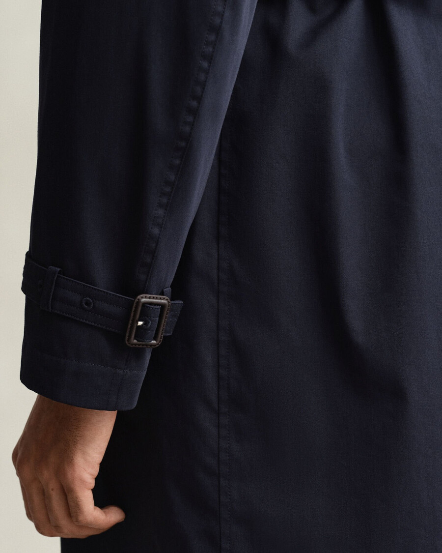 trench in misto cotone - blu sera
