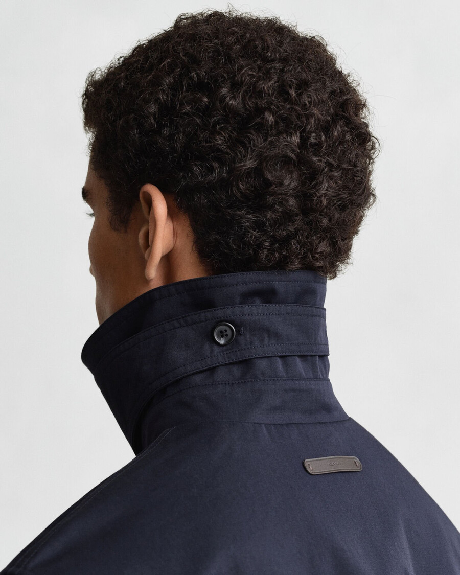trench in misto cotone - blu sera