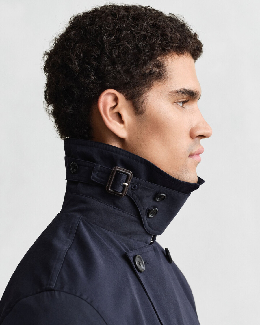 trench in misto cotone - blu sera