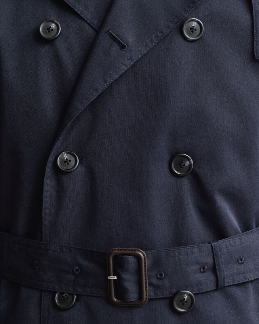 trench in misto cotone - blu sera
