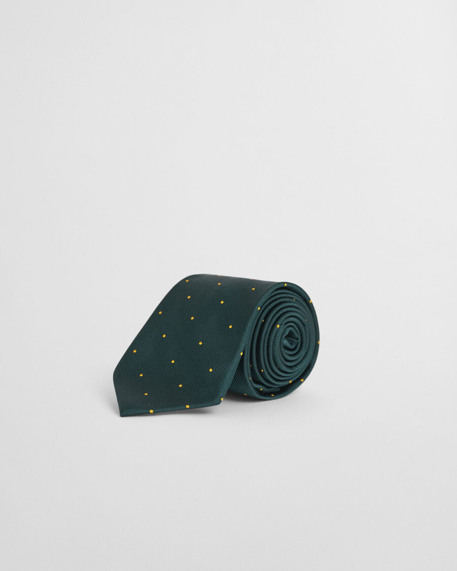 cravatta in seta a pois - tartan verde