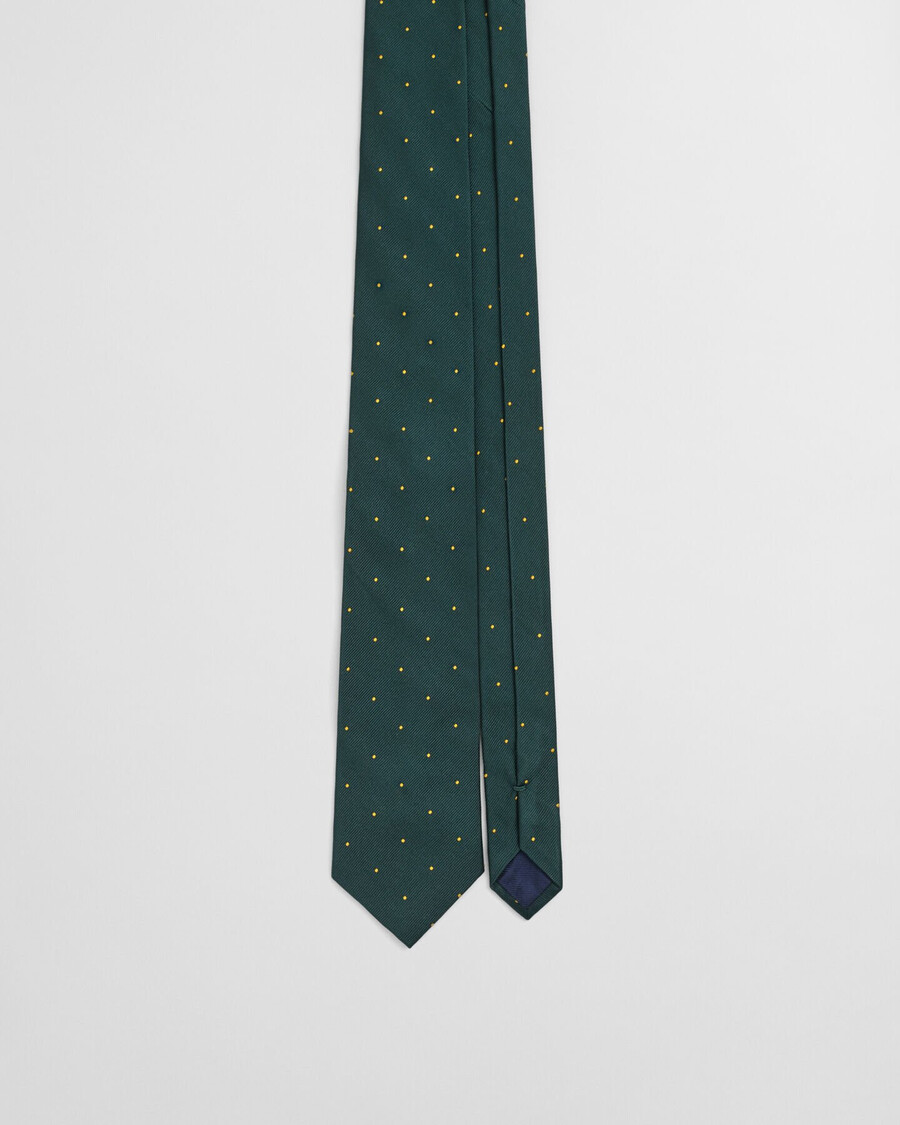 cravatta in seta a pois - tartan verde